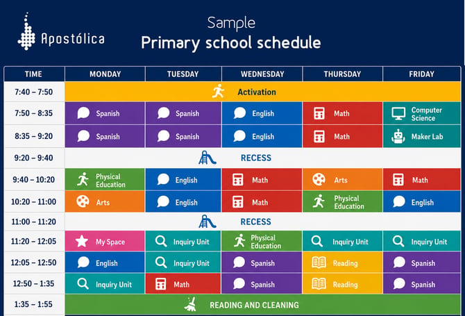 Primary school schedule